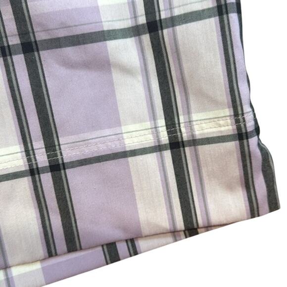 Women's IZOD Purple White Black Plaid Golf Beach Boating Bermuda Shorts Size 10 - Picture 6 of 10